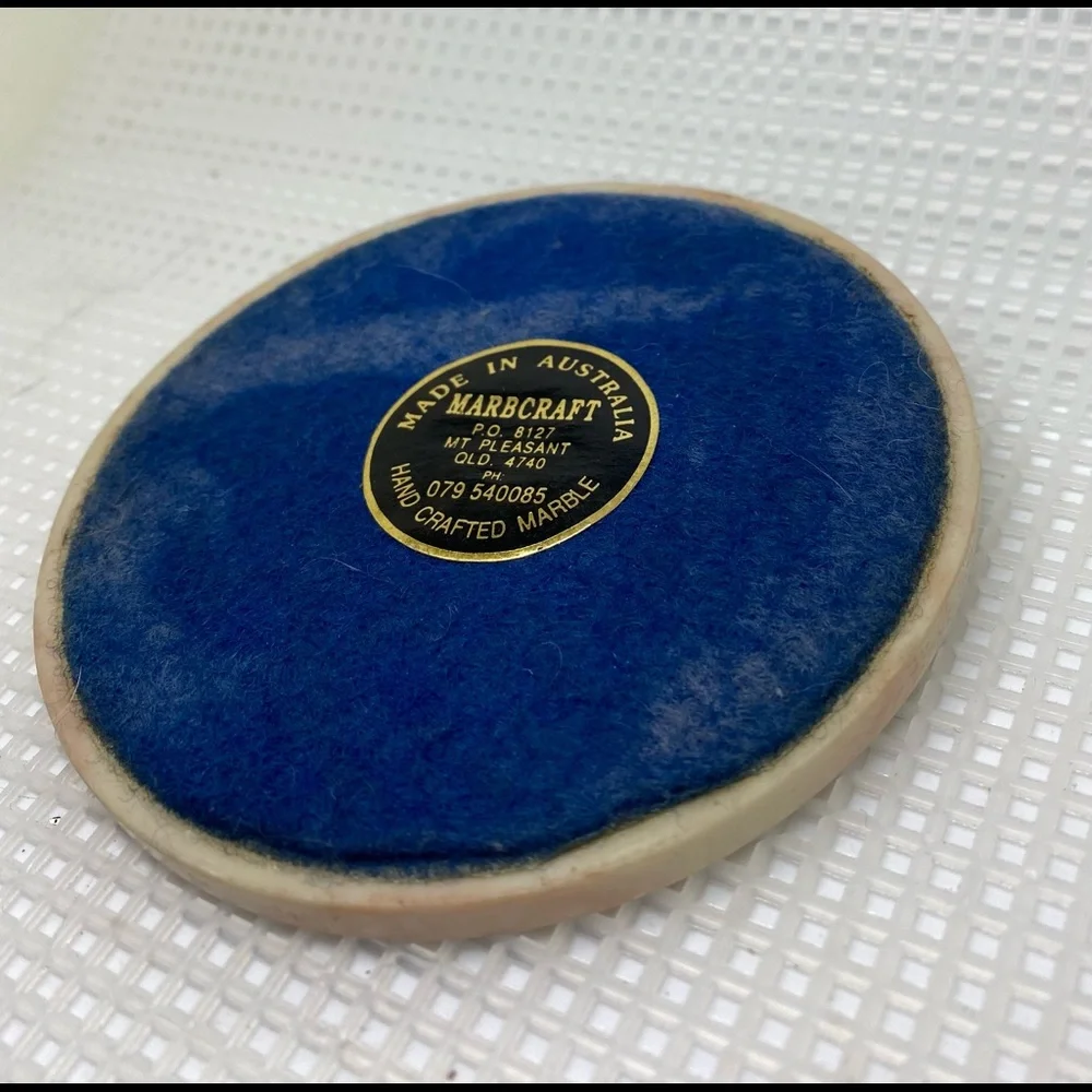 Marbcraft Coaster Handcrafted Marble Etched Kangaroo Souvenir Vintage Outback.